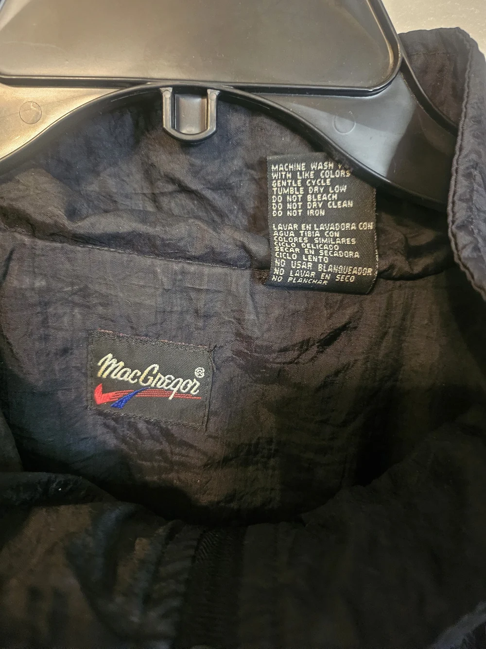 Vintage MacGregor Men's Lightweight Black Windbreaker Jacket